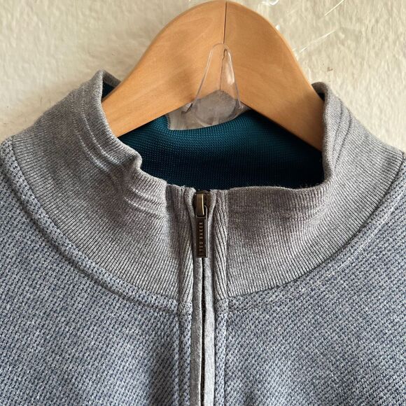 TED BAKER London Grey Cotton Quarter Zip Long Sleeve Sweater Mens 6 XXL - Picture 4 of 8